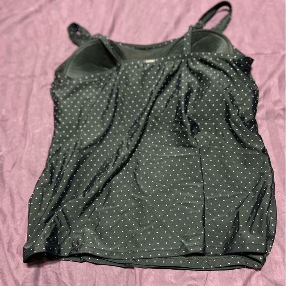 Black Krista Polka Dot swimsuit top- 2X-perfect to wear with shorts - Picture 5 of 6